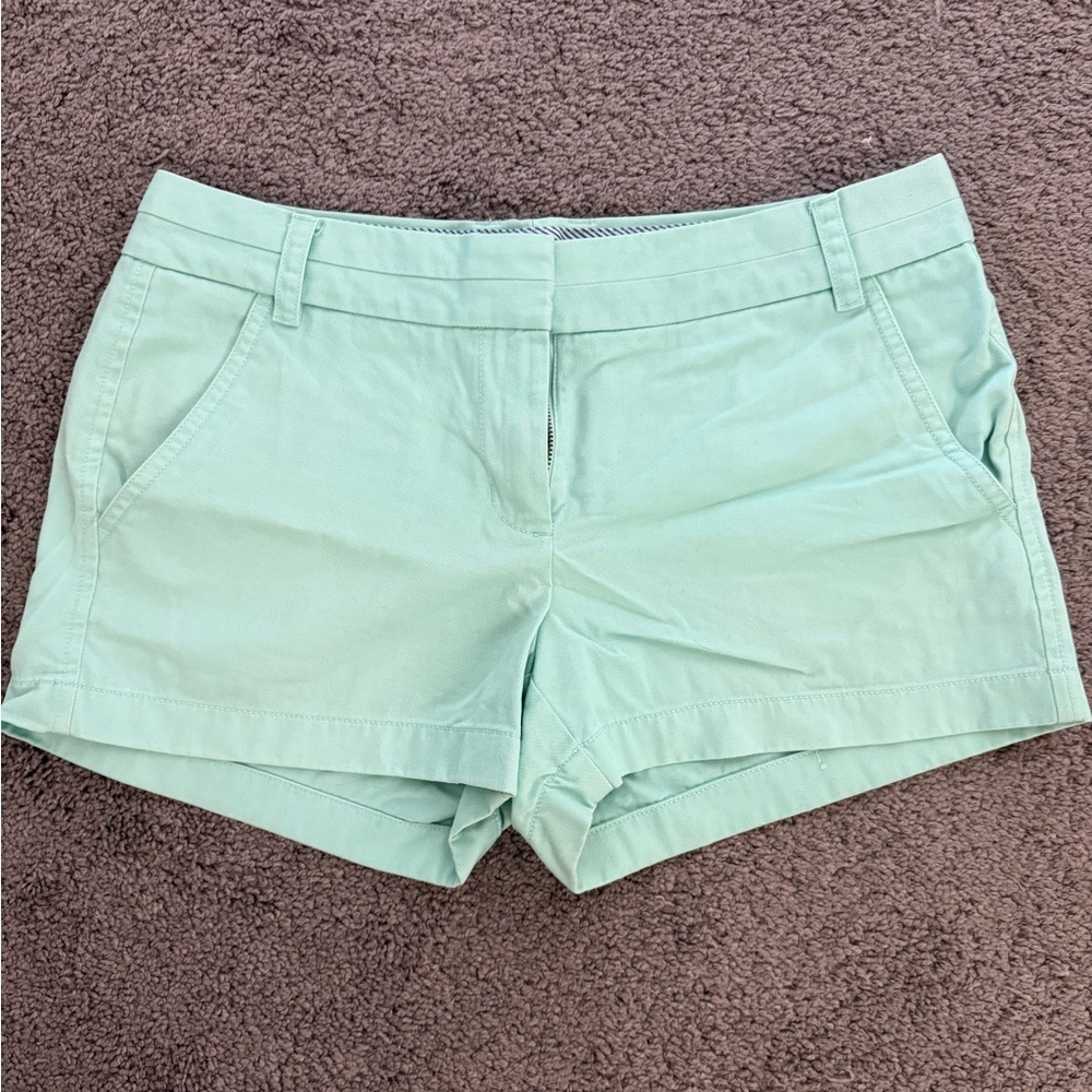 J. Crew Green Bermuda Shorts Casual Cotton Blend